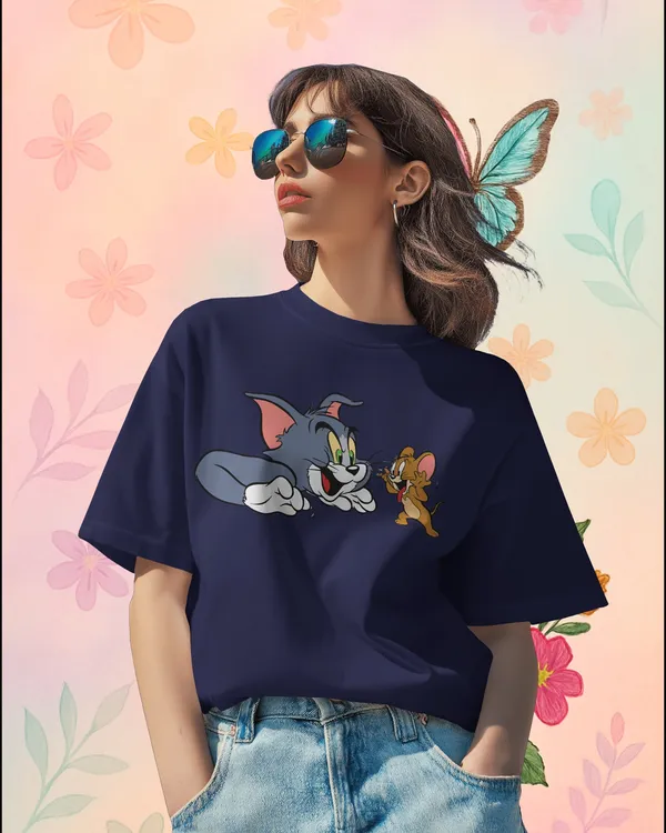 Navy_Premium_Tom_And_Jerry_Printed_Cotton_For_Women