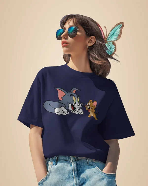 Navy_Premium_Tom_And_Jerry_Printed_Cotton_For_Women