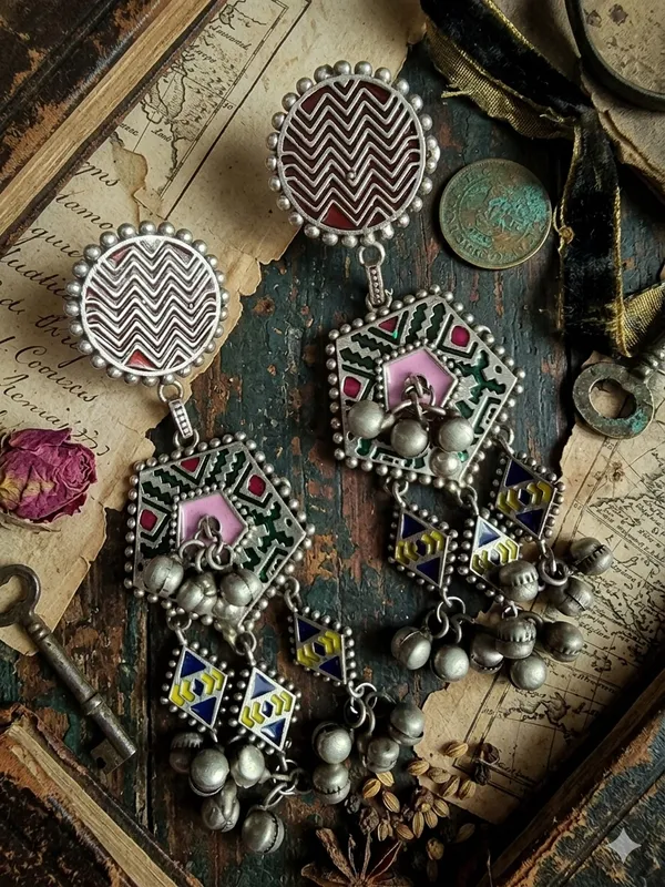 JUGNI_PEACOCK_MEENA_EARRINGS_FOR_WOMEN