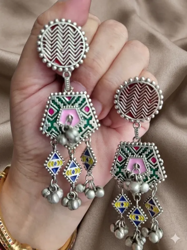 JUGNI_PEACOCK_MEENA_EARRINGS_FOR_WOMEN