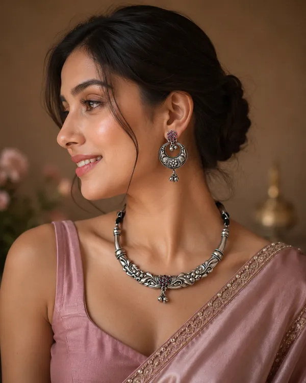 AAYAT_SILVERPLATED_E_BRASS_HASLI_WITH_EARRINGS_FOR_WOMEN