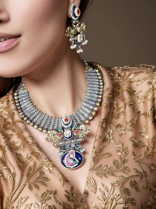 CHAYA_DUALTONE_KUNDAN_NECKLACE_SET_FOR_WOMEN
