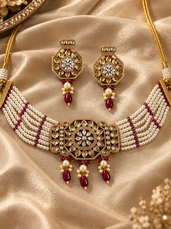 SARASWATI_PEARL_KUNDAN__NECKLACE_WITH_EARRINGS