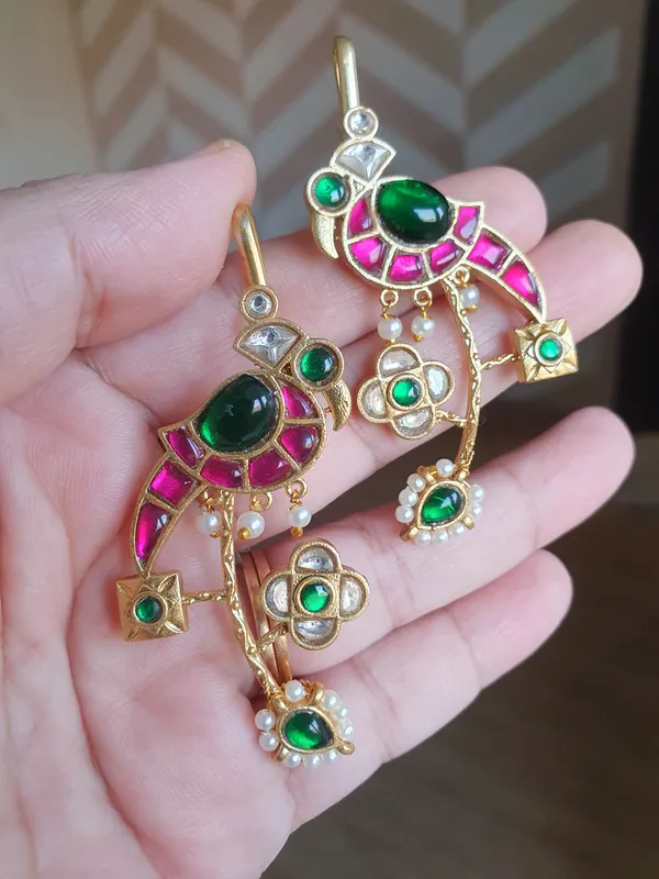 Chidiya_Phool_Kundan_Earcuffs_For_Women