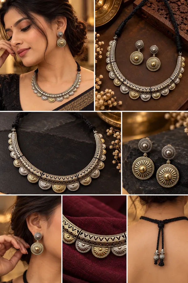Dhriti_Oxidised_Silver_Tribal_Fusion_Necklace_Set_with_Earrings_for_Women