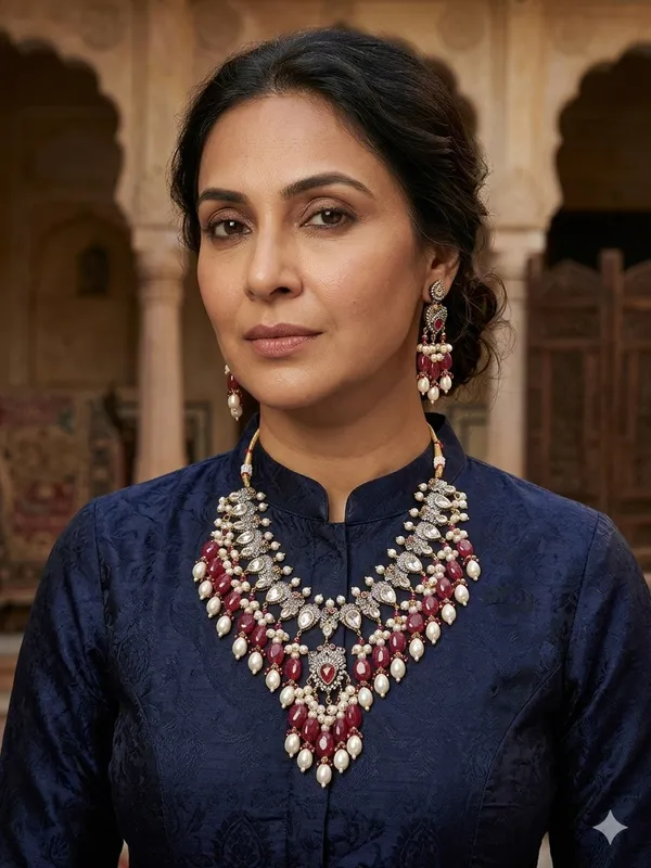 CHAHAT_BRASS__VICTORIA___NECKLACE_WITH_EARRINGS