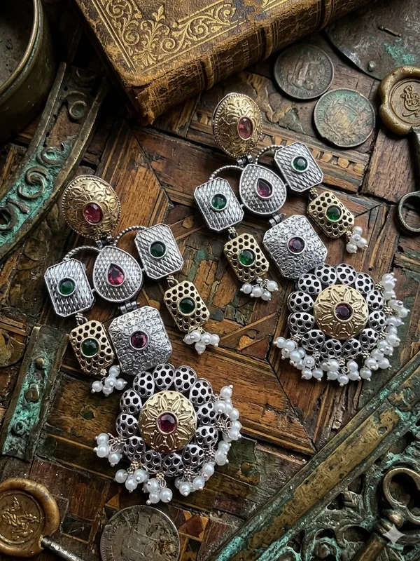 MOI_DUALTONE_BRASS__EARRINGS_FOR_WOMEN