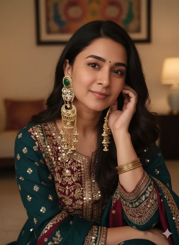 RASIYA__GREEN_DOUBLET_STATEMENT_KASHMIRI_EARRINGS_FOR_WOMEN