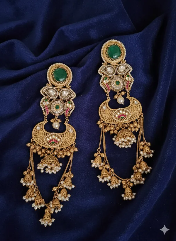 RASIYA__GREEN_DOUBLET_STATEMENT_KASHMIRI_EARRINGS_FOR_WOMEN