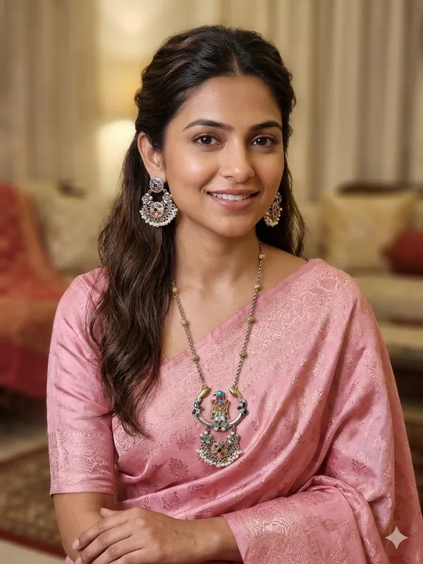 APSARA_LONG_DUALTONE_NAVRATAN_PENDENT_SET_WITH_EARRINGS_FOR_WOMEN