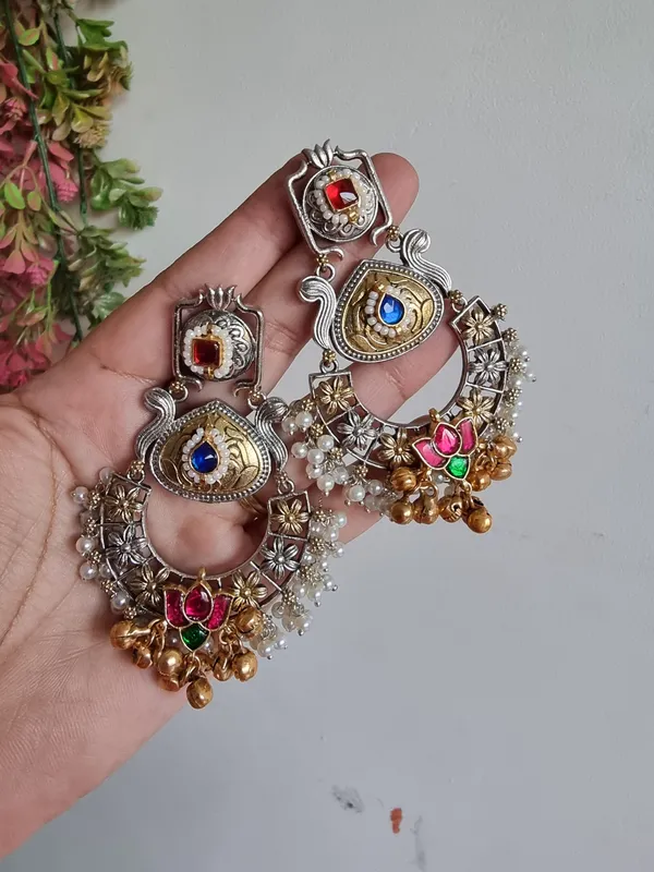 MANIKA_DUALTONE_FUSION_LONG_EARRINGS