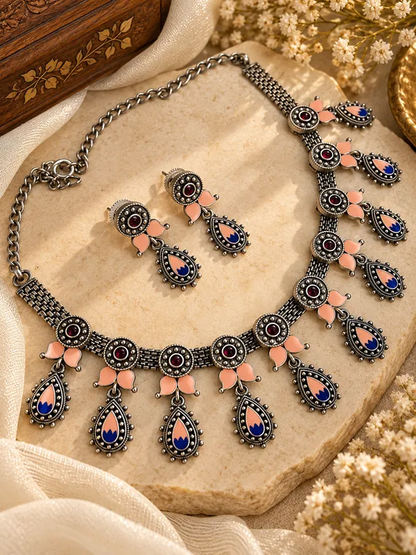 KASHISH_ORANGE_MEENAKARI_NECKLACE_SET_FOR_WOMEN