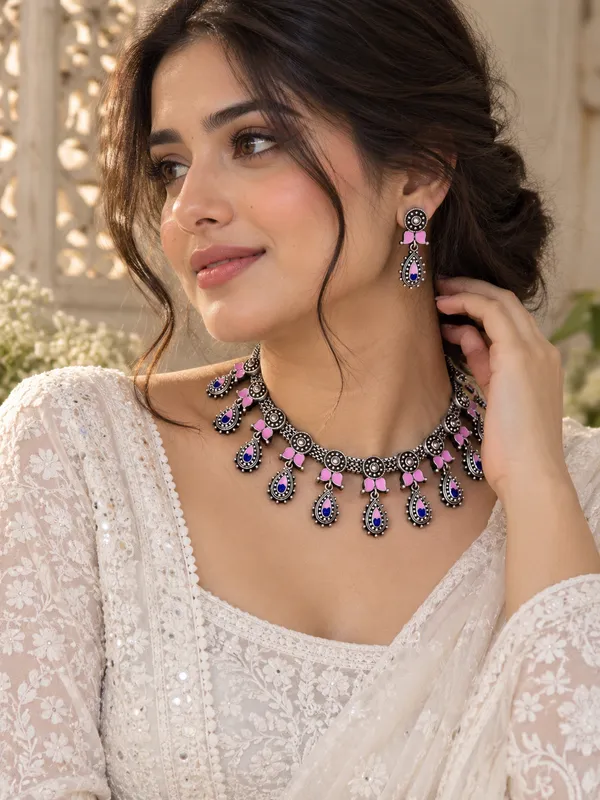 KASHISH_PINK_MEENAKARI_NECKLACE_SET_FOR_WOMEN
