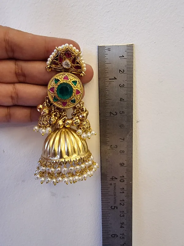 KASHI__GOLD_PLATED_PREMIUM_QUALITY__GREEN_EARRINGS