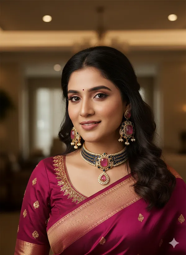 KAVERI_PINK_BLUE_DOUBLET_NECKLACE_WITH_EARRINGS_FOR_WOMEN