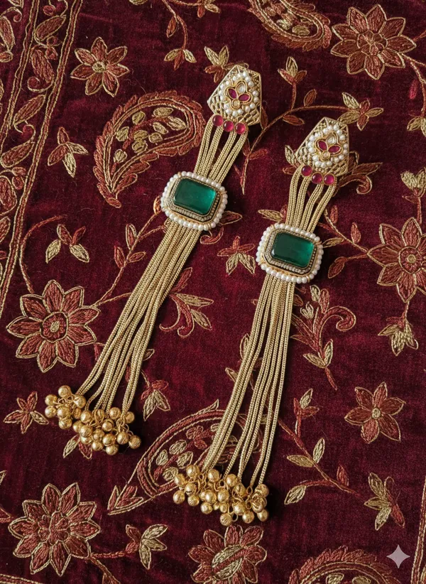 MARYA_LONG_GOLDPLATED_GREEN_DOUBLET_EARRINGS_FOR_WOMEN