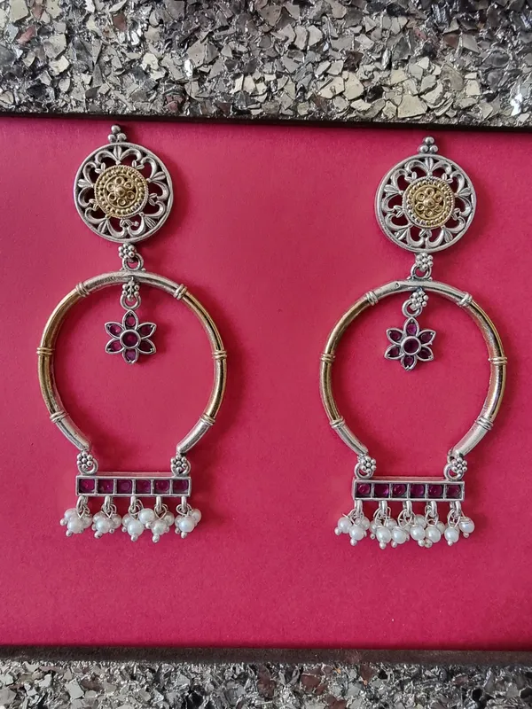 MAYA_DUALTONE_BRASS_CHANDBALI_EARRINGS_FOR_WOMEN