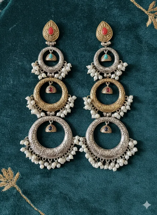 MOON_LONG_DUALTONE_EARRINGS_FOR_WOMEN