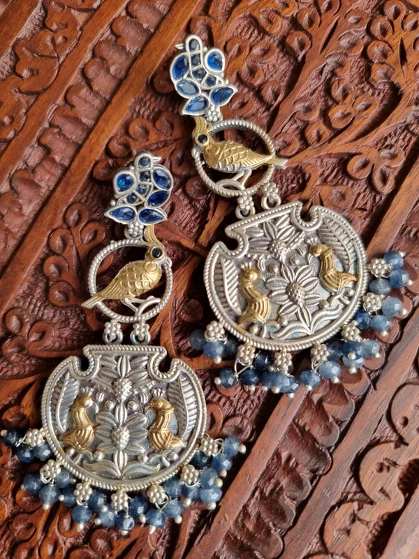 Mallika_Blue_Pearl__Long_Earrings_For_Women