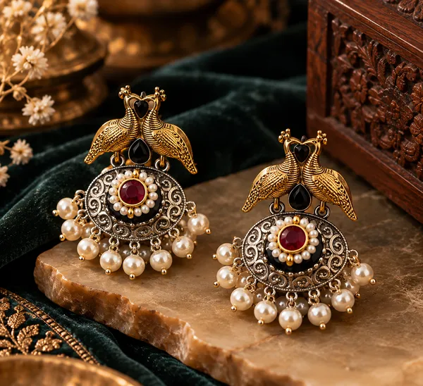 Mayura_Multicolour_Peacock_Statement_Necklace_Set_with_Earrings_for_Women