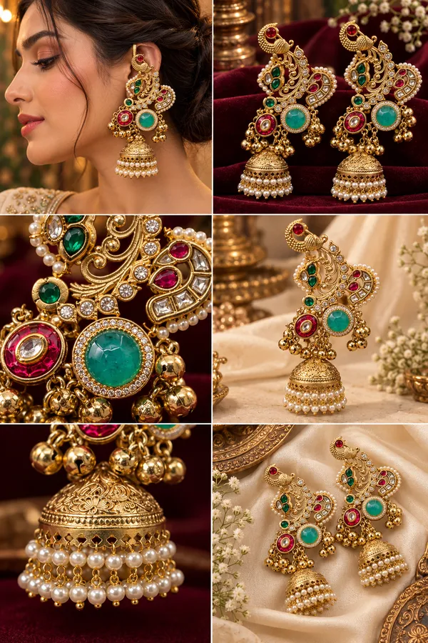 Mayuri_Multicolour_Kundan_Peacock_Jhumka_Earrings_for_Women