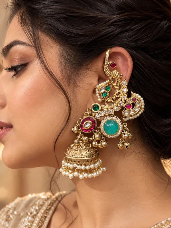 Mayuri_Multicolour_Kundan_Peacock_Jhumka_Earrings_for_Women