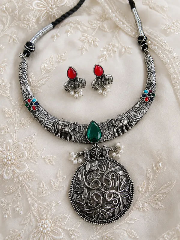 NOOR_E_CHAND_SILVERPLATED_NECKLACE_WITH_EARRINGS