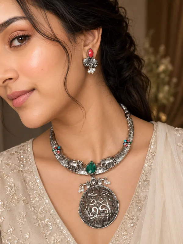 NOOR_E_CHAND_SILVERPLATED_NECKLACE_WITH_EARRINGS