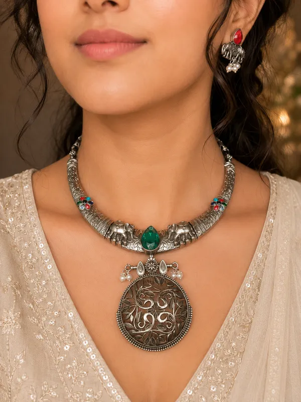 NOOR_E_CHAND_SILVERPLATED_NECKLACE_WITH_EARRINGS