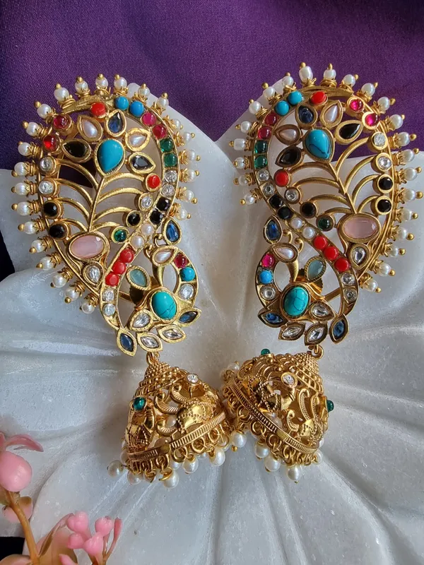 PANKH__GOLD_PLATED___NAVRATAN__BRASS_EARCUFF_PAIR_FOR_WOMEN