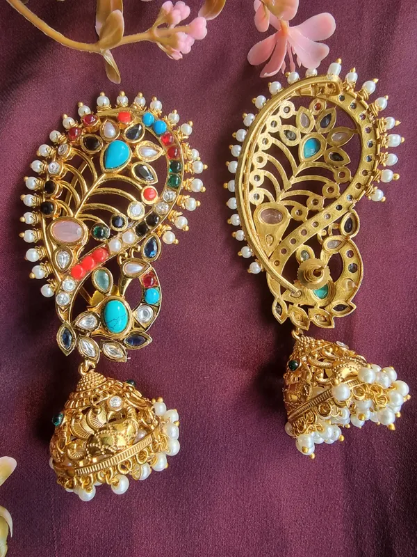 PANKH__GOLD_PLATED___NAVRATAN__BRASS_EARCUFF_PAIR_FOR_WOMEN