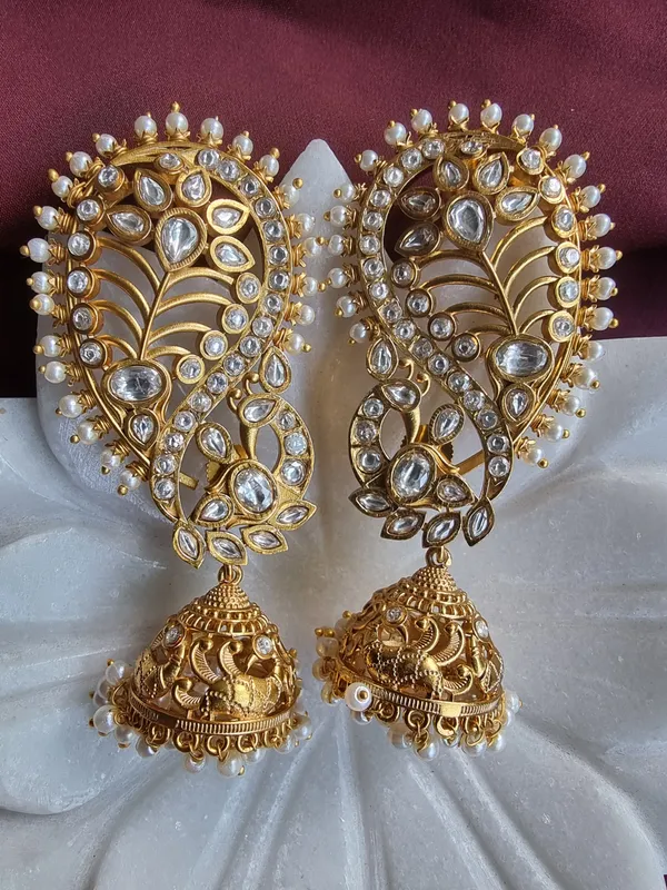 PANKH__GOLD_PLATED___KUNDAN__BRASS_EARCUFF_PAIR_FOR_WOMEN