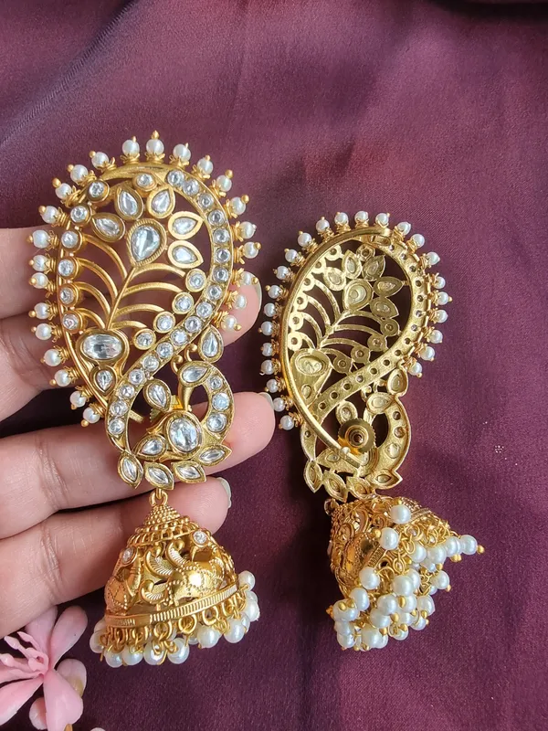 PANKH__GOLD_PLATED___KUNDAN__BRASS_EARCUFF_PAIR_FOR_WOMEN