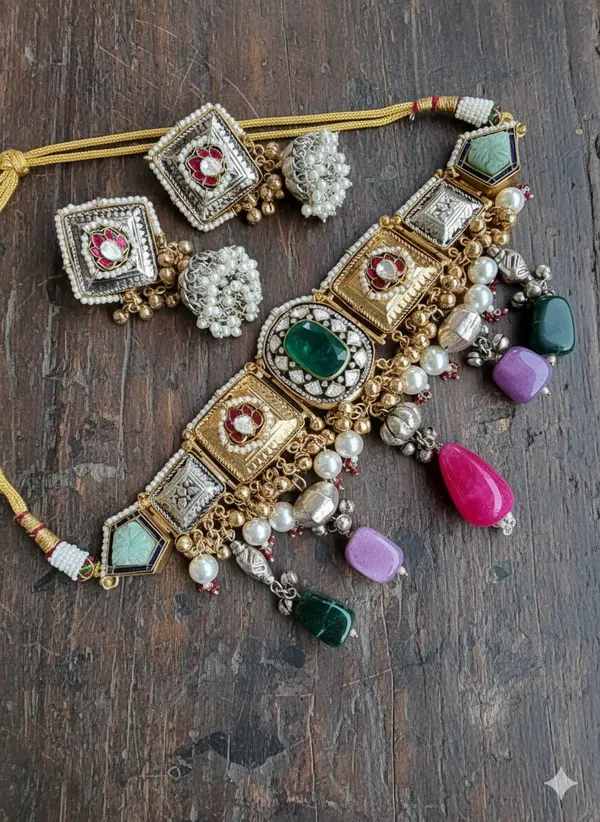 PARI_GREEN_DOUBLET_KASHMIRI__GOLD_PLATEDCHOKER_IN_PREMIUM_QUALITY