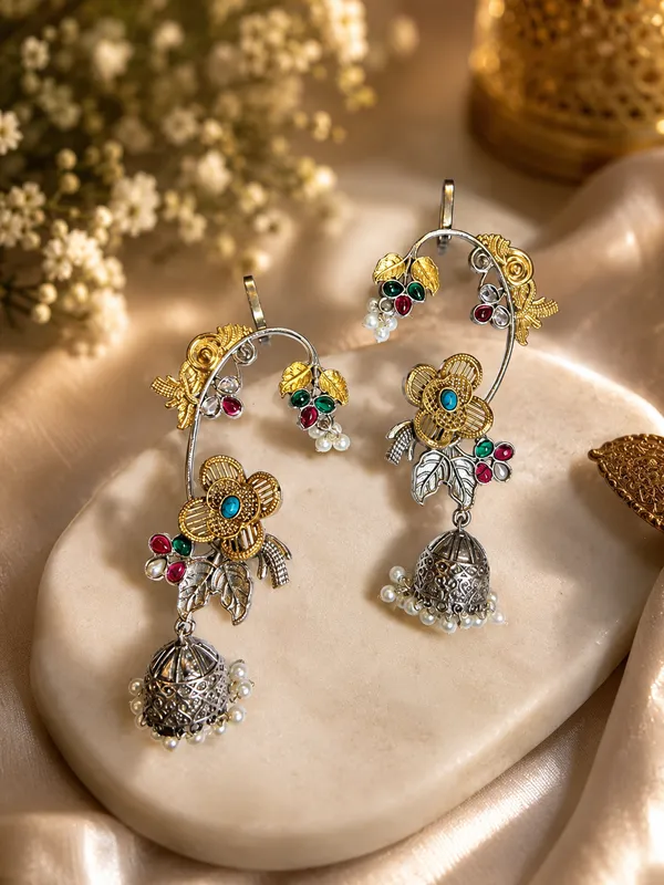 PHOOL_E_BAHAAR_DUALTONE_BRASS_EARCUFF_FOR_WOMEN