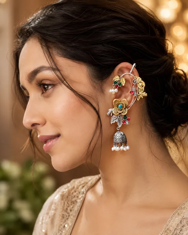 PHOOL_E_BAHAAR_DUALTONE_BRASS_EARCUFF_FOR_WOMEN