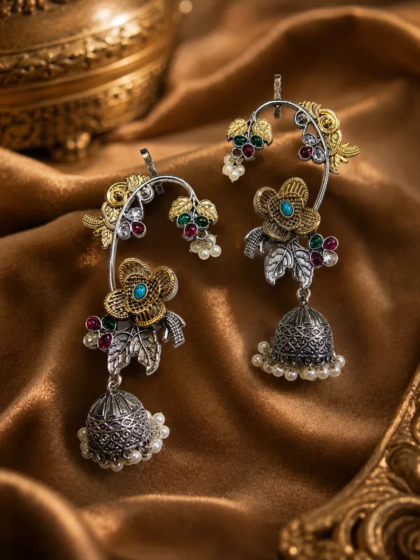 PHOOL_E_BAHAAR_DUALTONE_BRASS_EARCUFF_FOR_WOMEN