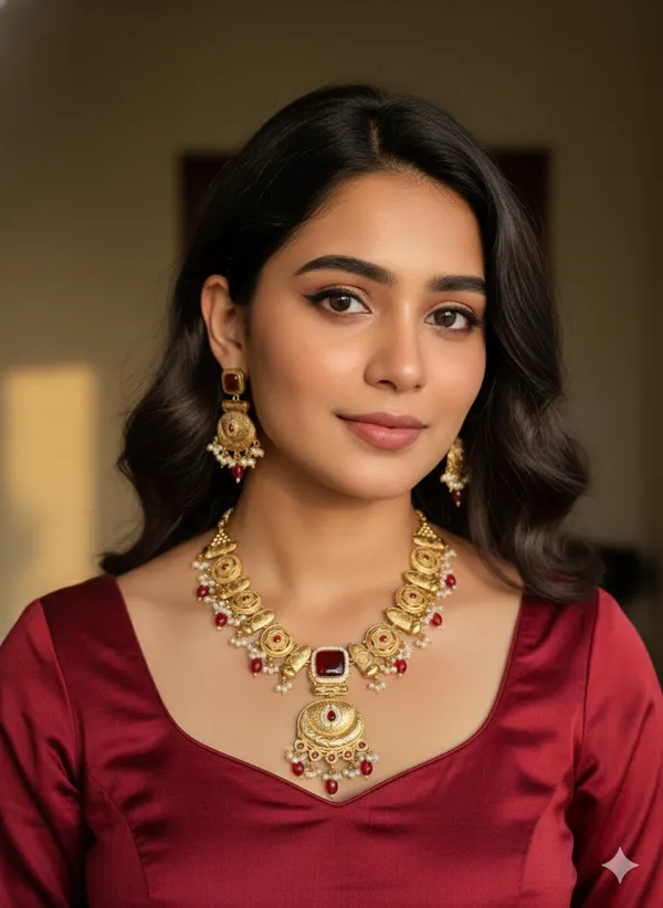POORVI_LONG_GOLD_PLATED_RED_SAMIPRESIOUS_STONE__NECKLACE_SET_FOR_WOMEN