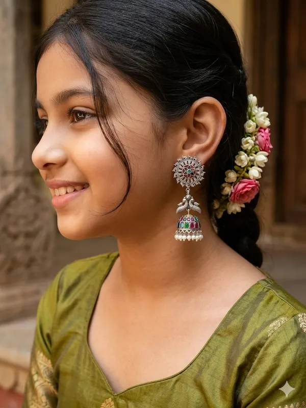Chakra_Jhumki_92.5_Silver_plated_earrings_For_Women