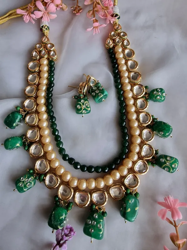 RACHI_GREEN_MEENA_KUNDAN_NECKLACE_SET_WITH_EARRINGS
