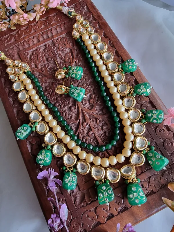 RACHI_GREEN_MEENA_KUNDAN_NECKLACE_SET_WITH_EARRINGS