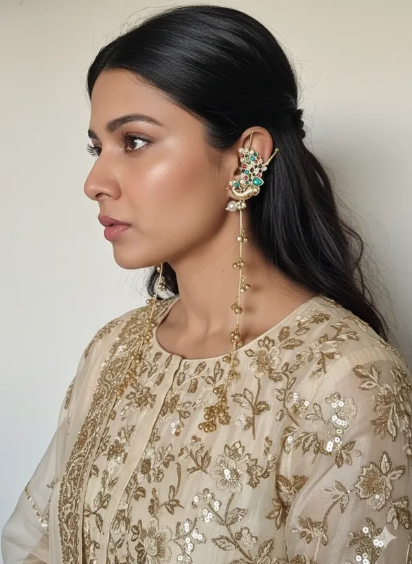 RADHA_GOLD_PLATED_EARCUFF_WITH_DETACHABLE_GHOONGROO__EXTENSION