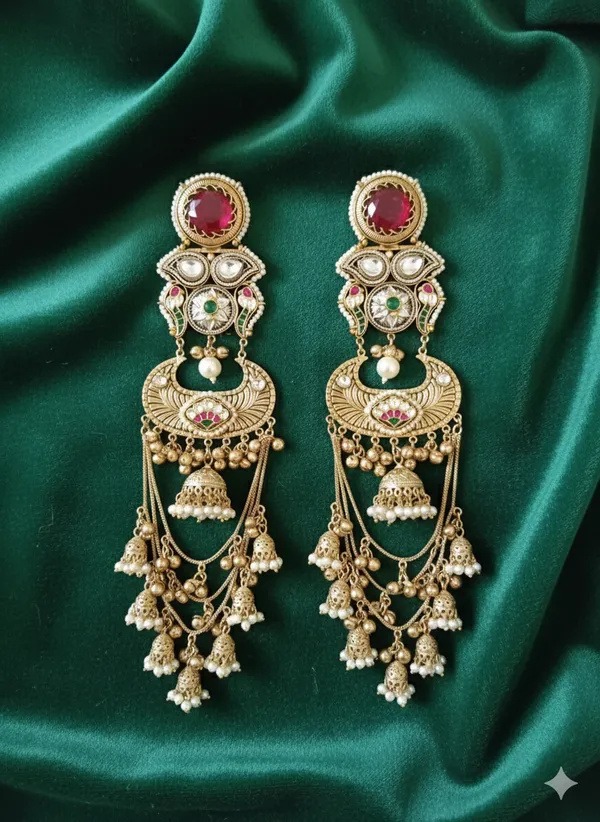 RASIYA__RED_DOUBLET_STATEMENT_KASHMIRI_EARRINGS_FOR_WOMEN