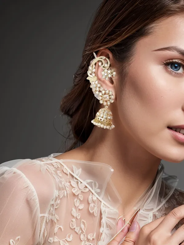 RIWAZ_KUNDAN_WHITE_GOLD_PLATED_EARCUFF_PAIR