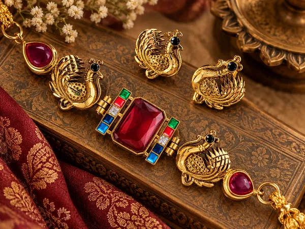 RED_PEACOCK_GOLDPLATED_BRASS_CHOKER_SET_FOR_WOMEN