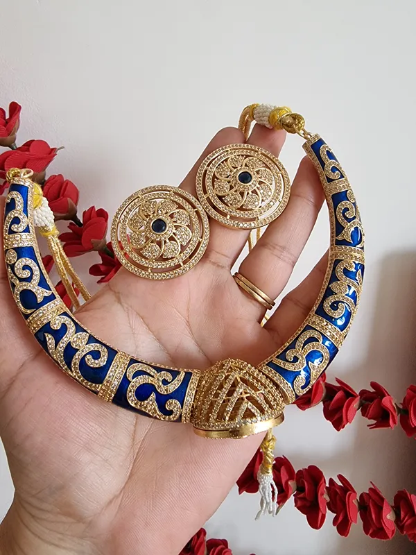 SAJNI_BLUE_MEENAKARI_HASLI_WITH_EARRINGS