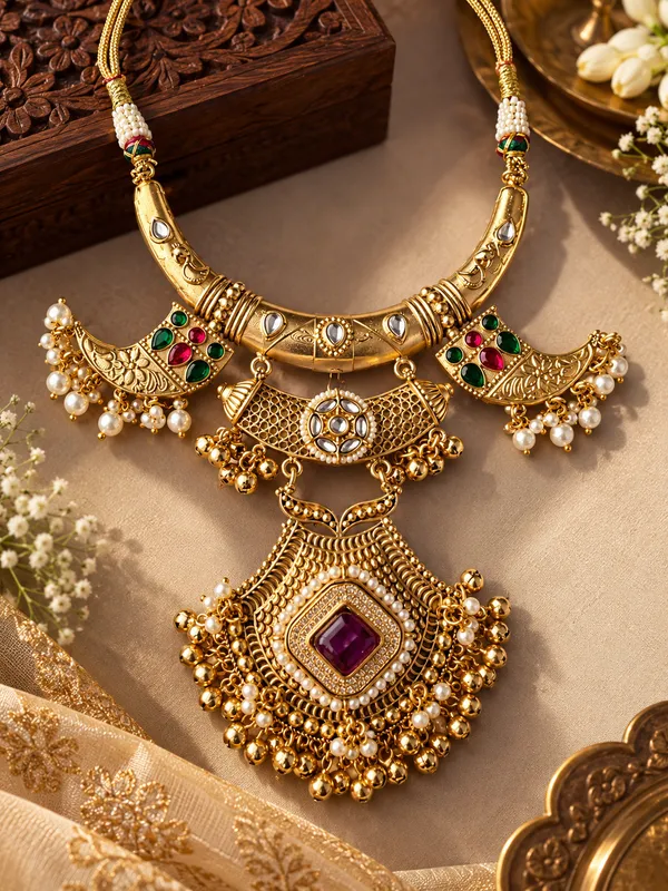 SHAHI_GULNAAR_GOLD_KUNDAN,_PEARL_AND_MULTICOLOUR_STONE_NECKLACE_SET