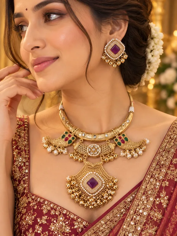 SHAHI_GULNAAR_GOLD_KUNDAN,_PEARL_AND_MULTICOLOUR_STONE_NECKLACE_SET