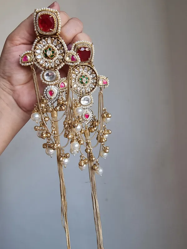 SUHAAG_KASHMIRI__RED_DOUBLET_GHOONGROO_LONG_EARRINGS_FOR_WOMEN