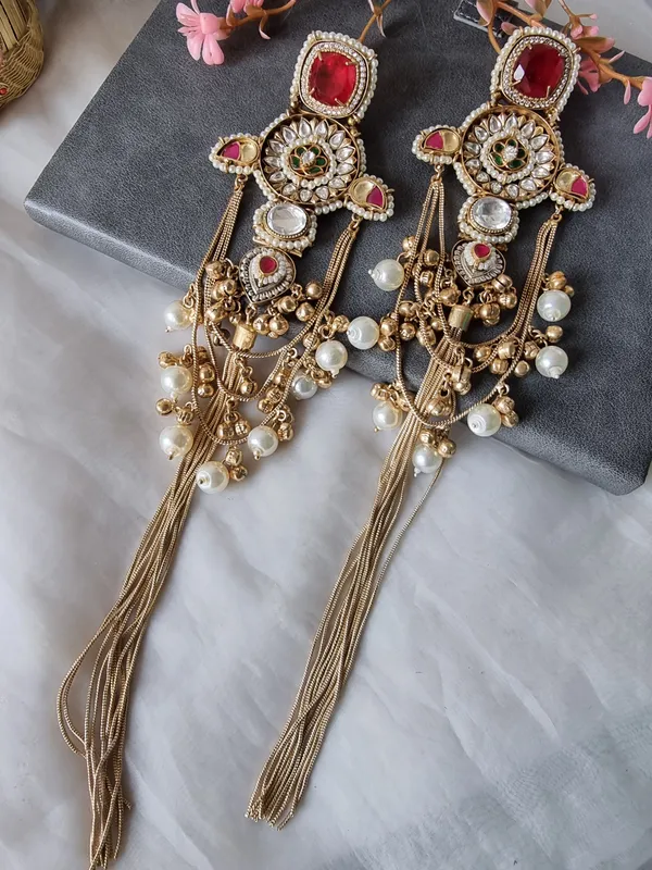 SUHAAG_KASHMIRI__RED_DOUBLET_GHOONGROO_LONG_EARRINGS_FOR_WOMEN